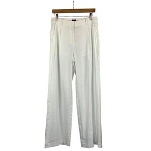 J.Crew Womens White Linen Blend Wide-Leg Trousers Size 6 New With Tags